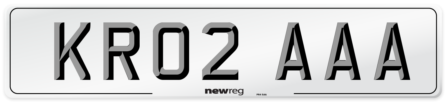 KR02 AAA Number Plate from New Reg